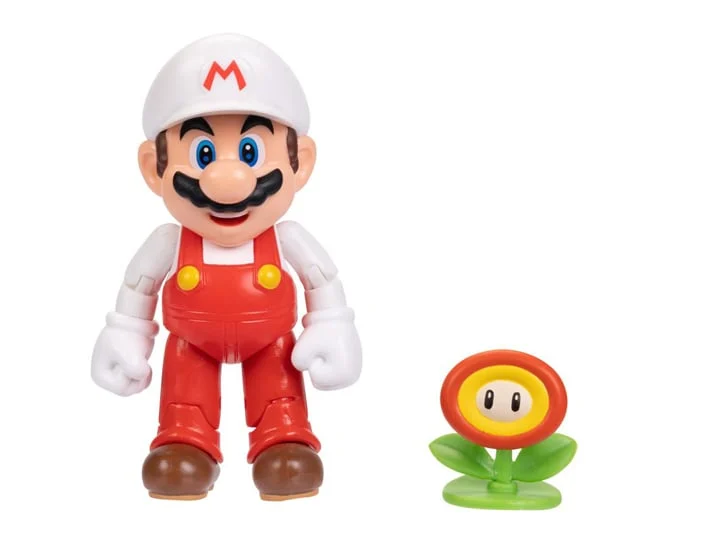 World of Nintendo Fire Mario with Fire Flower 4-Inch Scale Figure (Reissue) - Image 2
